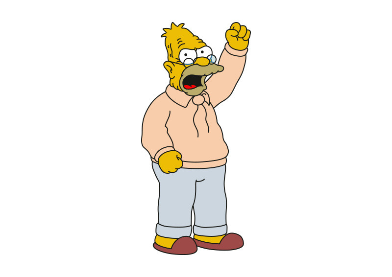 Abraham Simpson señalando con el dedo